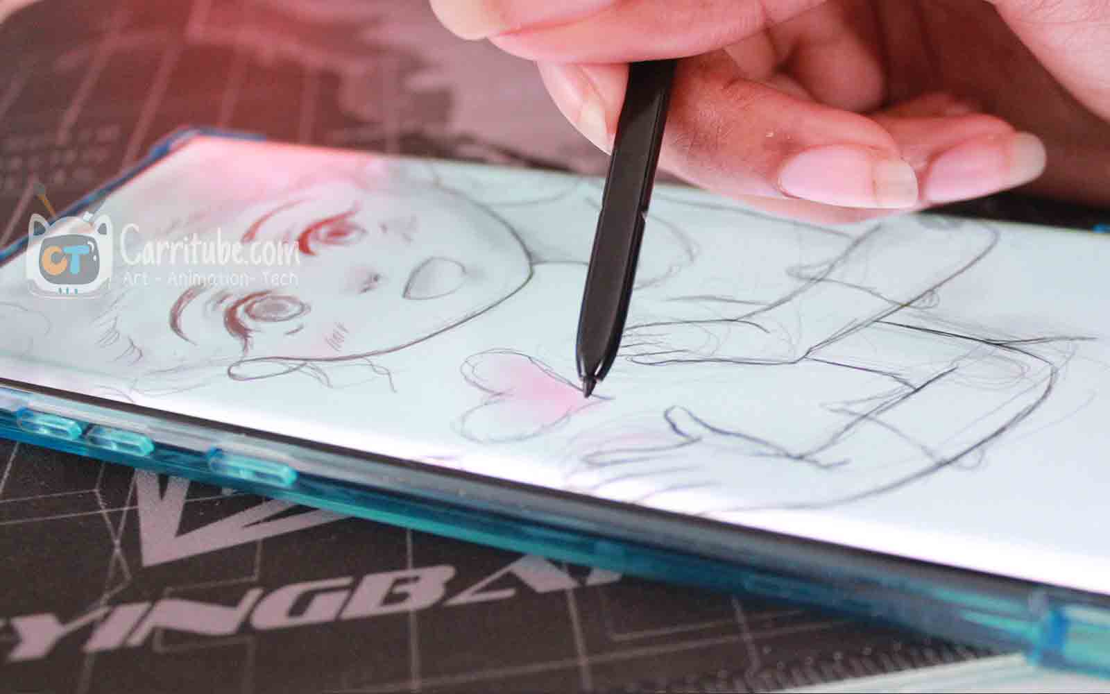 note 10 plus sketching close up